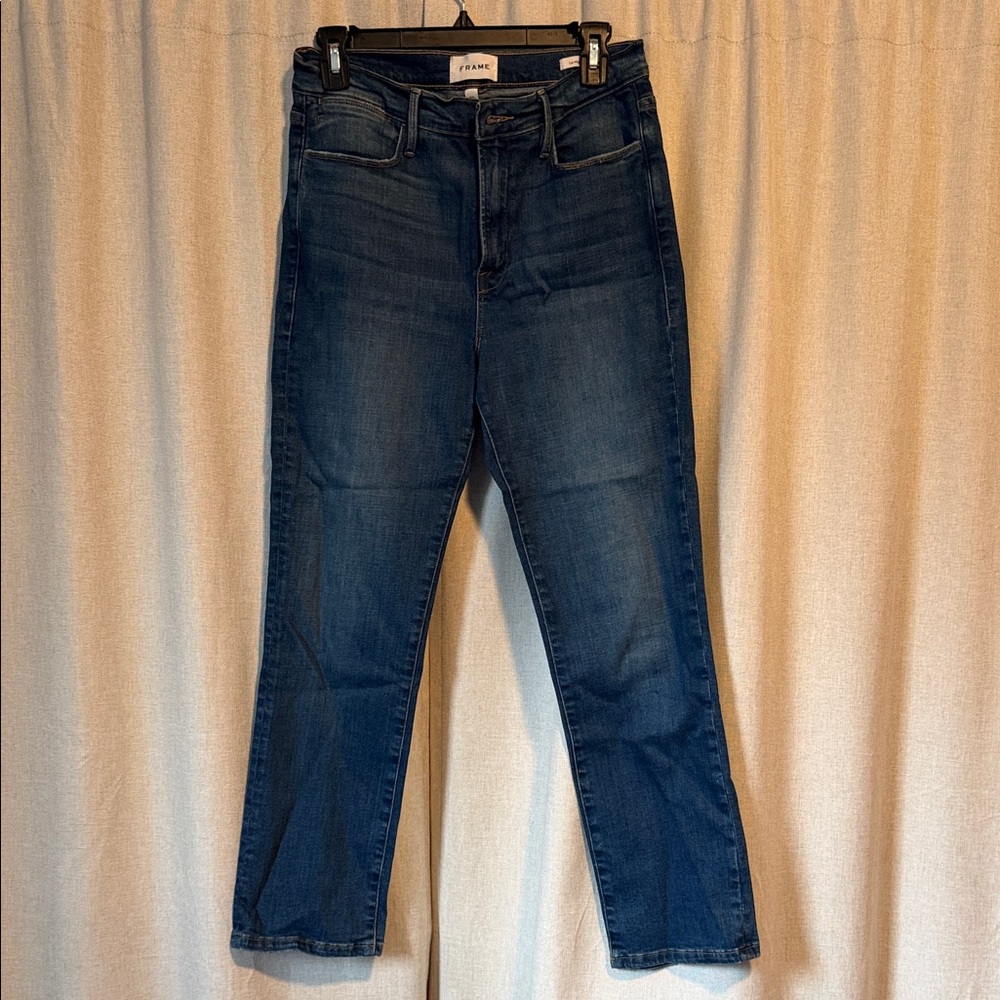 Frame denim BIODEGRADABLE Dark Blue Straight Leg Jeans